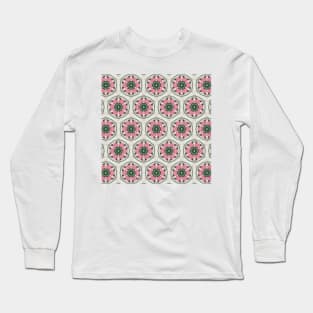 Cute, floral and abstract flower pattern painting (flowers, nature, watercolor, pink, colorful, colorandcolor, color and color, colorful flower, vintage) Long Sleeve T-Shirt